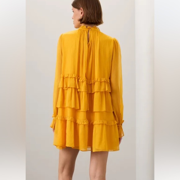 Chic Yellow Ruffled Dress - Picture 5 of 7